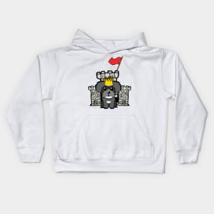 Funny schnauzer is the king of the castle Kids Hoodie